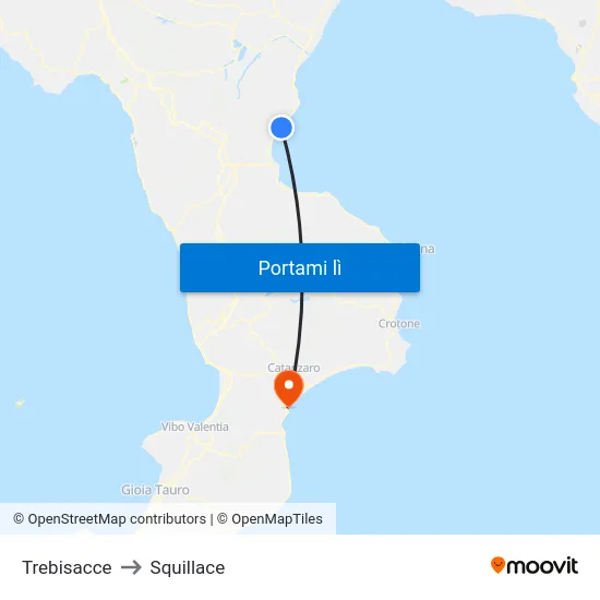 Trebisacce to Squillace map