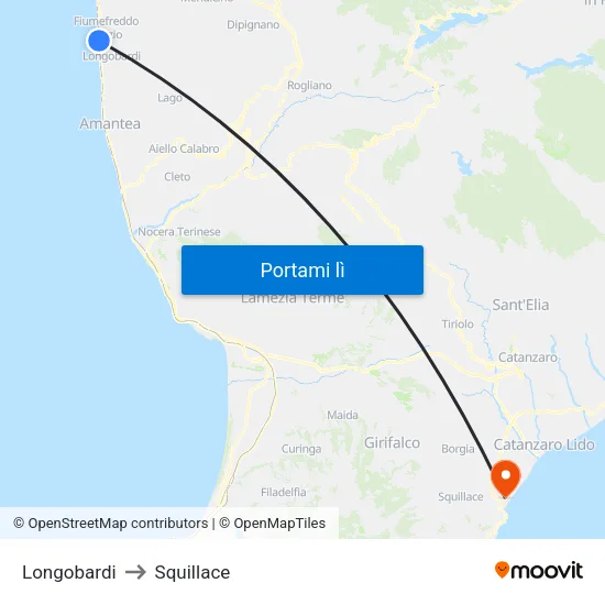 Longobardi to Squillace map