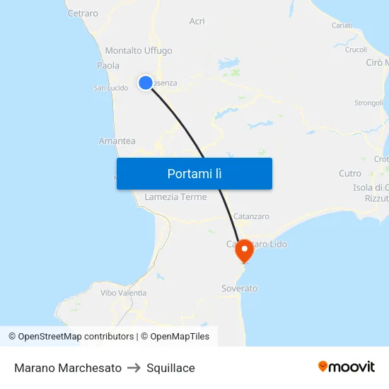 Marano Marchesato to Squillace map