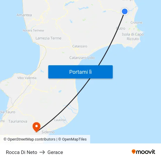 Rocca Di Neto to Gerace map