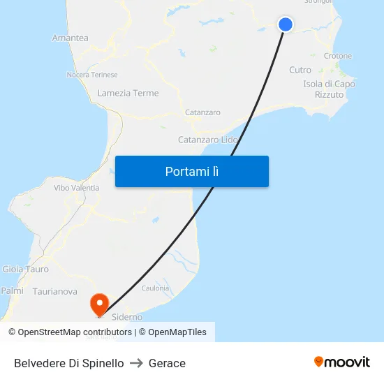 Belvedere Di Spinello to Gerace map
