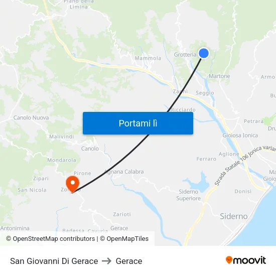 San Giovanni Di Gerace to Gerace map