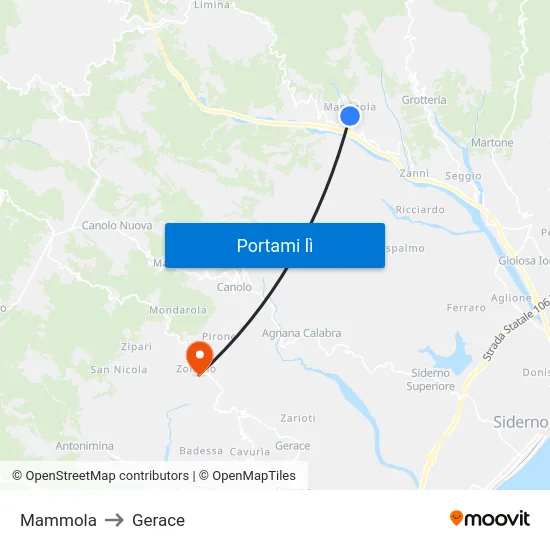 Mammola to Gerace map