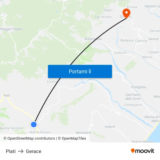 Platì to Gerace map