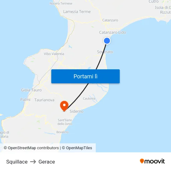 Squillace to Gerace map