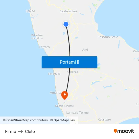 Firmo to Cleto map