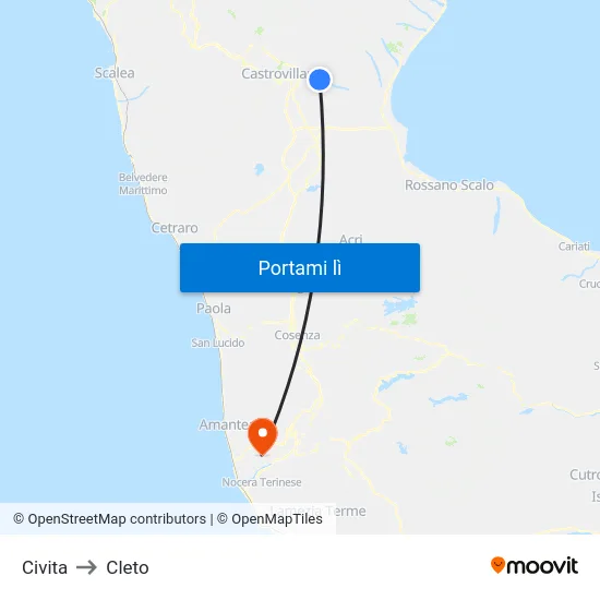 Civita to Cleto map