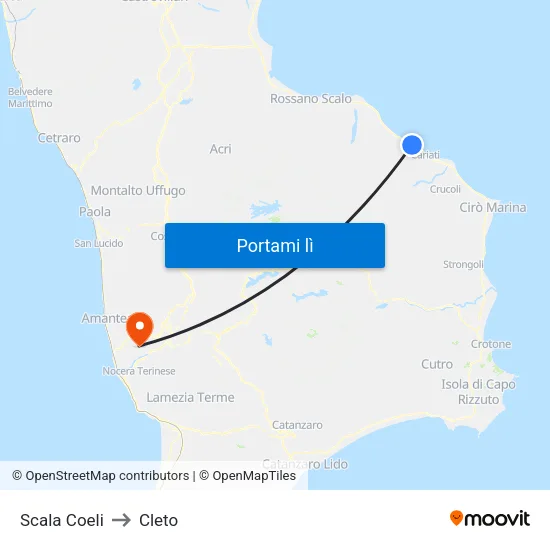 Scala Coeli to Cleto map