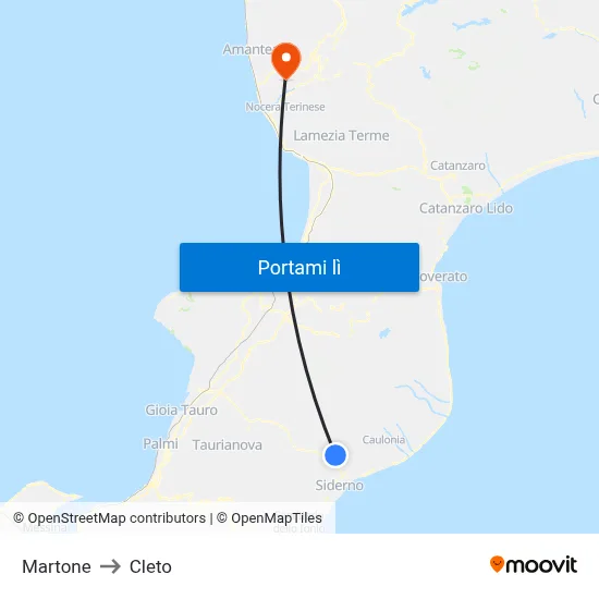 Martone to Cleto map