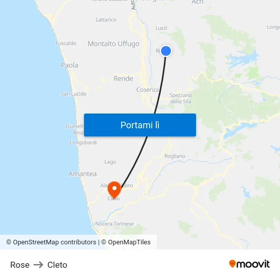 Rose to Cleto map