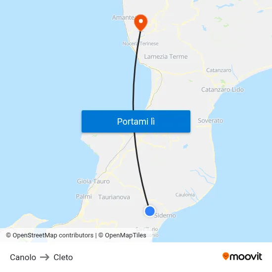 Canolo to Cleto map