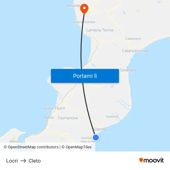 Locri to Cleto map