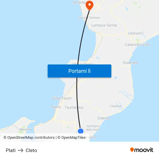 Platì to Cleto map
