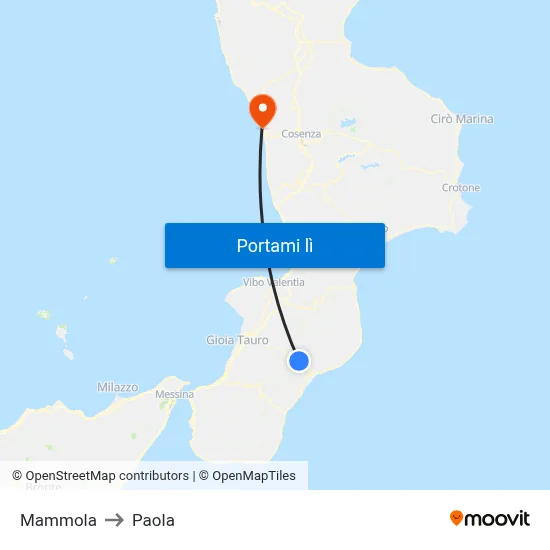 Mammola to Paola map