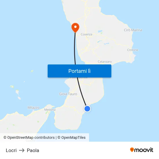 Locri to Paola map
