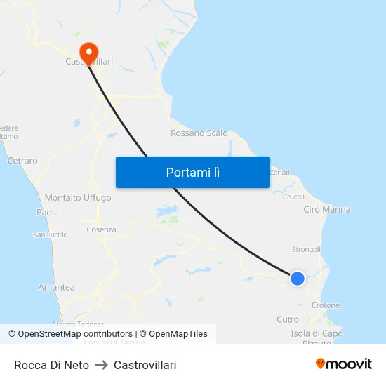 Rocca Di Neto to Castrovillari map