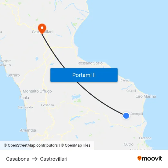 Casabona to Castrovillari map