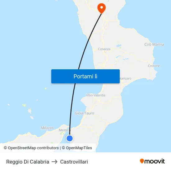 Reggio Di Calabria to Castrovillari map