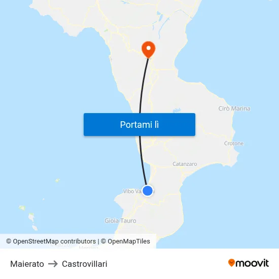 Maierato to Castrovillari map