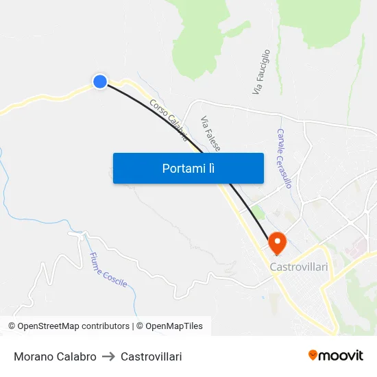Morano Calabro to Castrovillari map
