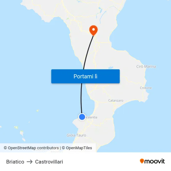 Briatico to Castrovillari map