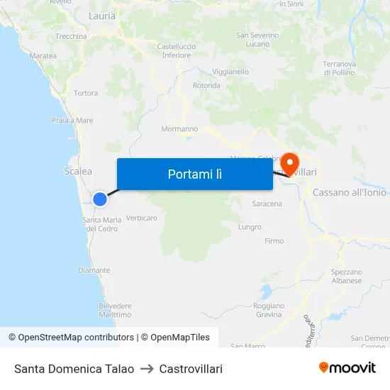 Santa Domenica Talao to Castrovillari map