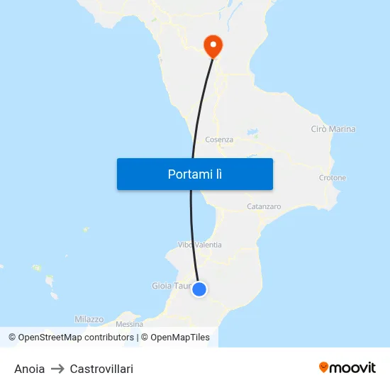 Anoia to Castrovillari map