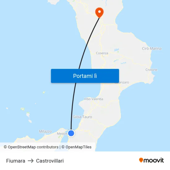Fiumara to Castrovillari map