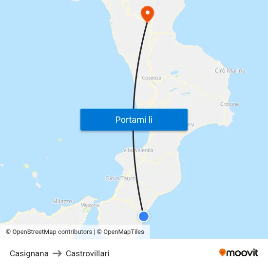 Casignana to Castrovillari map