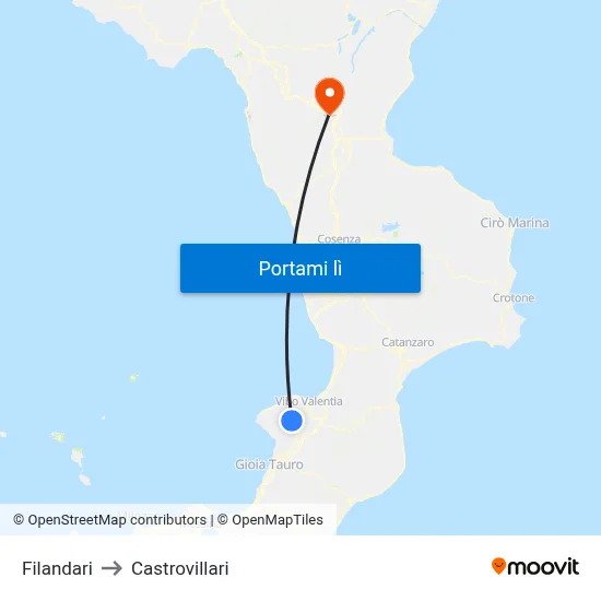 Filandari to Castrovillari map