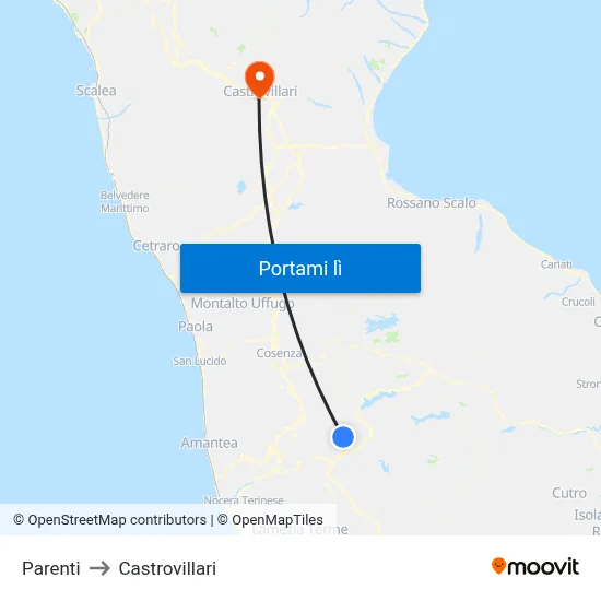 Parenti to Castrovillari map