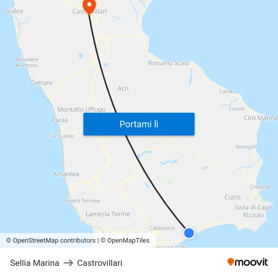 Sellia Marina to Castrovillari map