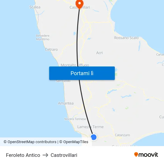 Feroleto Antico to Castrovillari map
