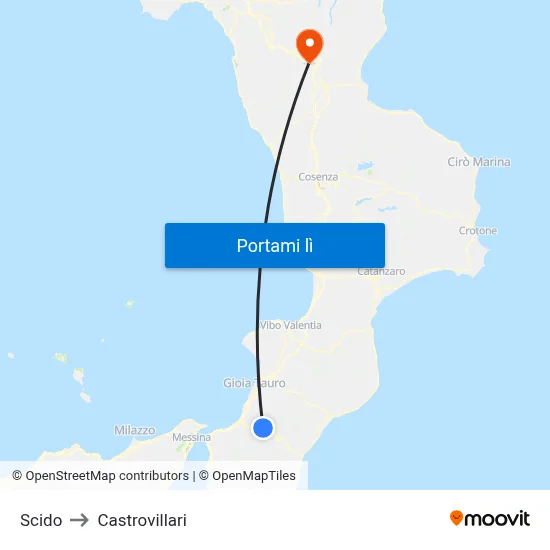 Scido to Castrovillari map