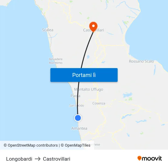 Longobardi to Castrovillari map