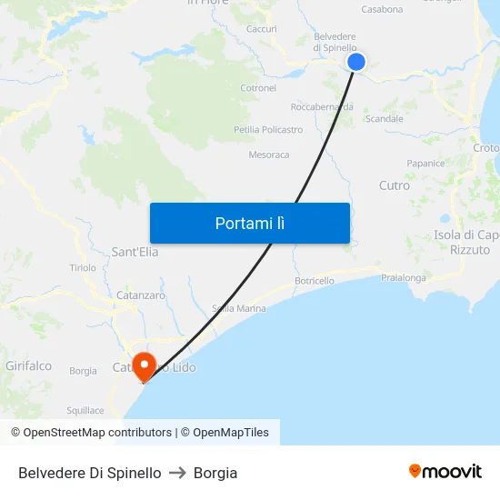 Belvedere Di Spinello to Borgia map