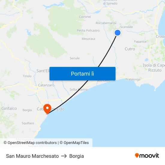 San Mauro Marchesato to Borgia map