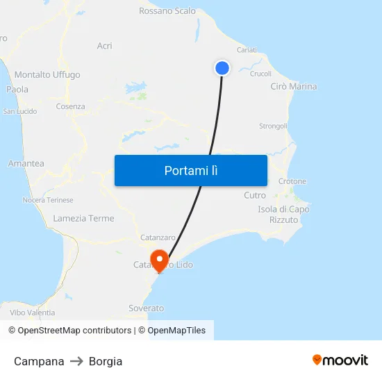 Campana to Borgia map