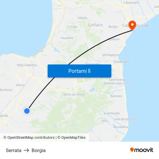 Serrata to Borgia map