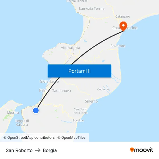 San Roberto to Borgia map