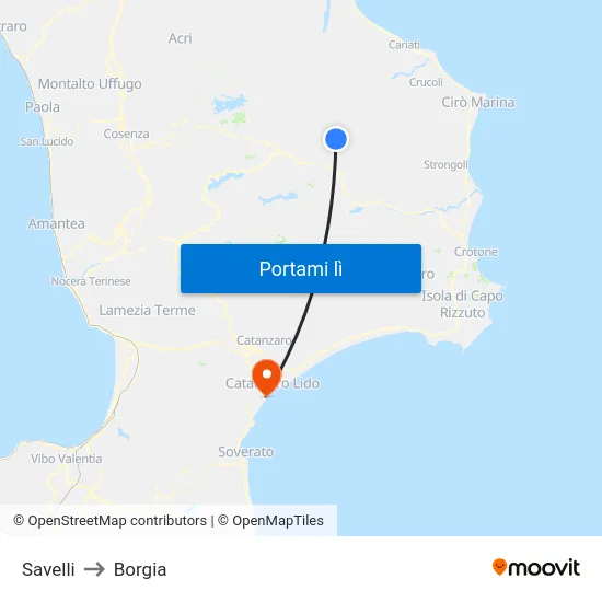 Savelli to Borgia map