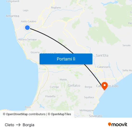 Cleto to Borgia map