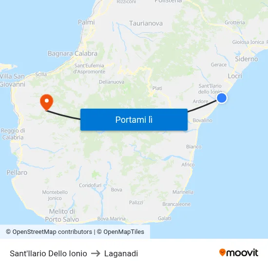 Sant'Ilario Dello Ionio to Laganadi map