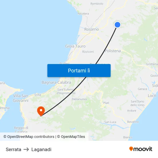 Serrata to Laganadi map