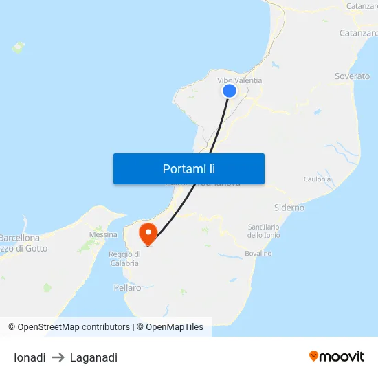 Ionadi to Laganadi map