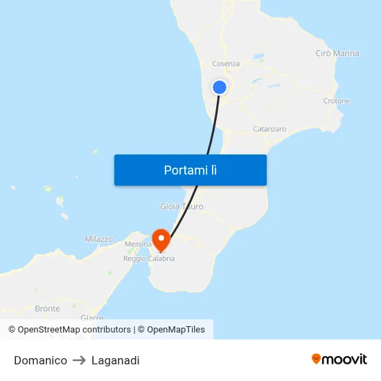 Domanico to Laganadi map