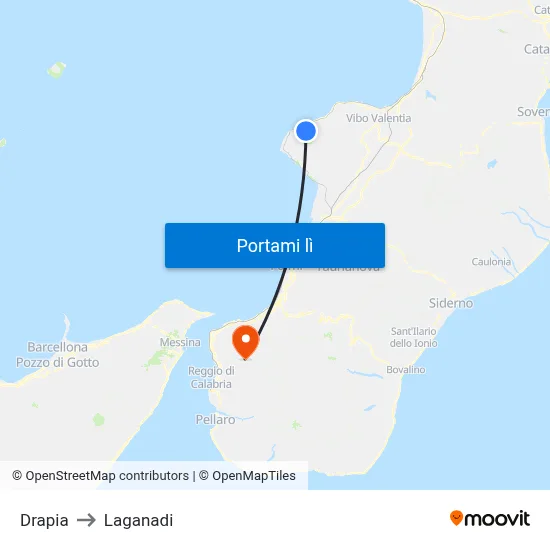 Drapia to Laganadi map