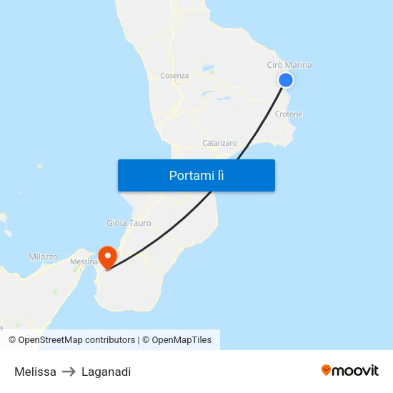 Melissa to Laganadi map