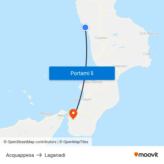 Acquappesa to Laganadi map