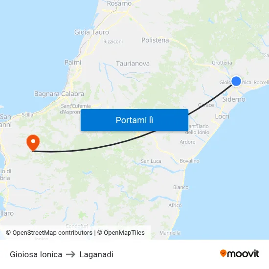 Gioiosa Ionica to Laganadi map